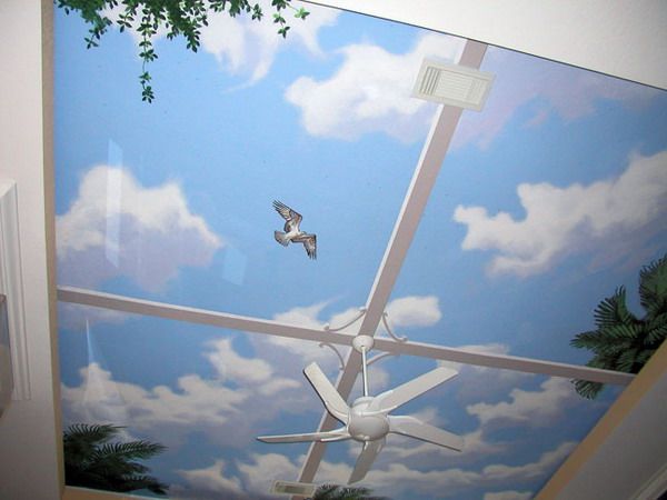 Vẽ trần mây 3D đẹp - Vẽ Tranh Tường Hải Phòng