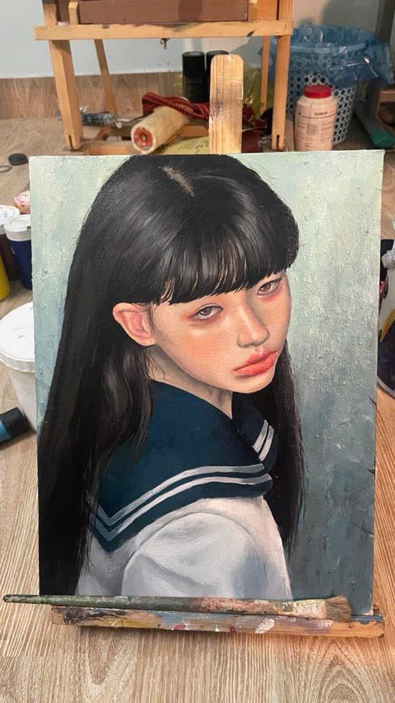 Tranh chân dung trên vải canvas